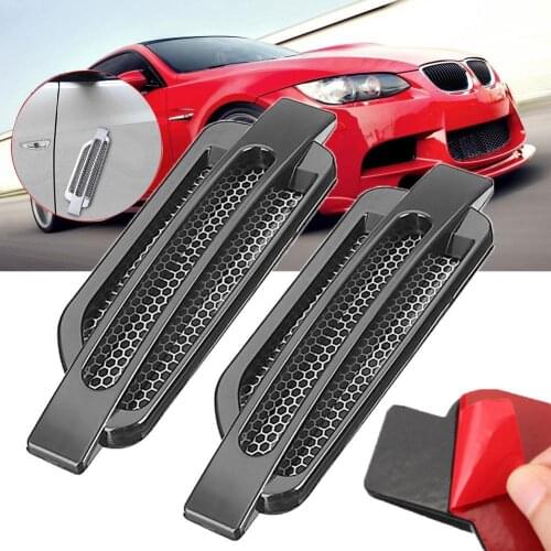 1 Pair Car Hood Side Air Flow Vent Cover Intake Grille Duct Decoration Stickers Exterior Automobile Accessories