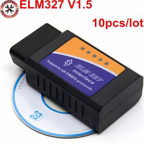 10PCS/LOT ELM327 Bluetooth V1.5 Hight Quality for Android Torque OBD2 Diagnostic T ELM 327 Bluetooth with PIC18F25K80 Free Ship
