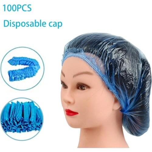 100Pcs Transparent Shower Cap Disposable Caps For Home Hotel Spa Hairdresser And Workshop Touca De Cetim Bonnets For Women шапка