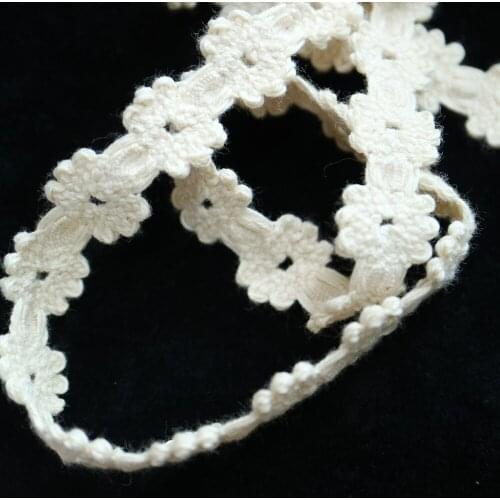 2cm*5Yard/Lot off White cotton Lace Ribbon Trims for sewing Lace Trimming Embroidered For Sewing Decoration african lace fabric