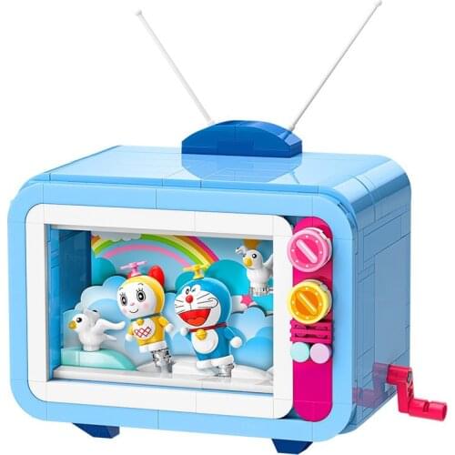 2021 New Anime Doraemon Jingle Cat TV Building Block Toy Movie Model Building Block Girl Boy Toy Gift