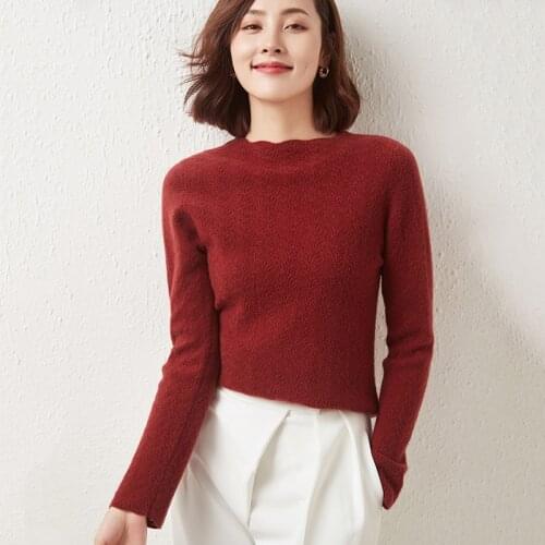 2021 autumn/winter new womens pullover casual solid color round neck wool sweater plus size knitted cashmere sweater ladies top