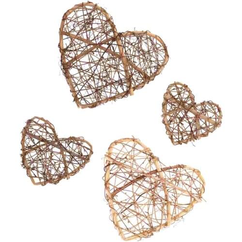 4Pcs Natural Rattan Material Wreath DIY Hanging Wreath Christmas Garland