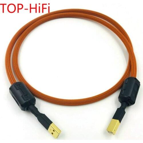 TOP-HiFi 4 cores Single Crystal Copperr USB Cable DAC A-B Digital USB 2.0 Type A to B Male Audio Cable(Orange)