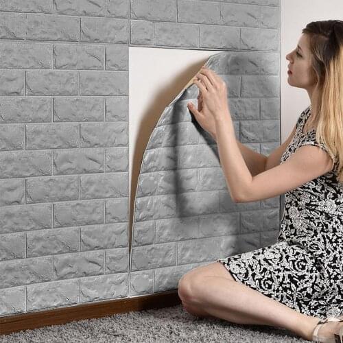 70x77cm Brick Wall Stickers DIY Decor Self-Adhesive Waterproof Wallpaper For Kids Room Bedroom 3D Wall Sticker Brick