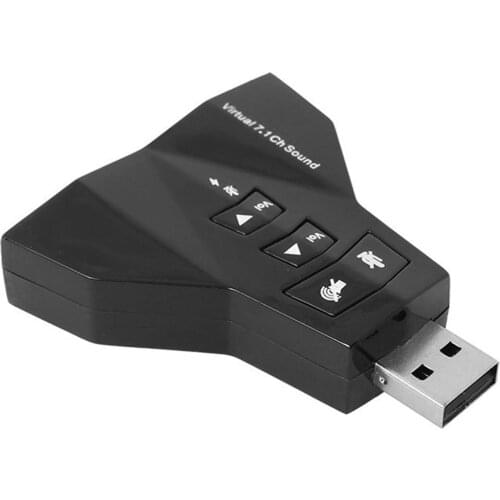 Virtual 7.1 Channel Audio Sound Card Adapter For Laptop PC Mic 3.5mm Interfaces USB Mic Speaker Adapter Simple Use