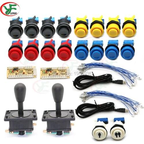 Arcade Mame Zero Delay Kit USB Encoder HAPP Style Joystick 28mm Push Button for PC & Raspberry pi Arcade Controller