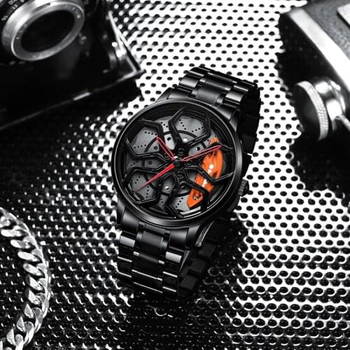 Original Wheel Rim Hub Watches Men Super Car Rim Hub Men Quartz Watch Stainless Steel Waterproof Wholesale Watches For Car AMG