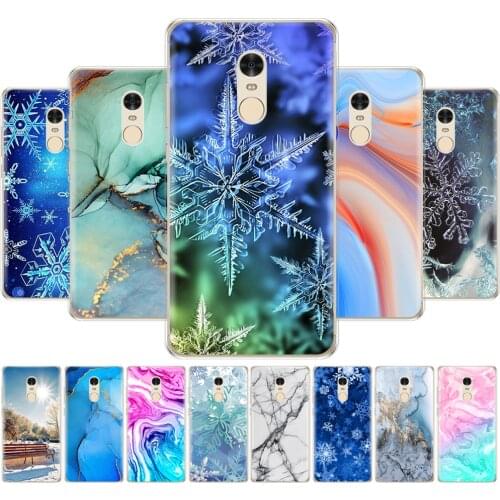 For Xiaomi Redmi Note 4/note 4 pro Case Cover for Redmi Note 4X/note 4x pro global version marble snow flake winter christmas