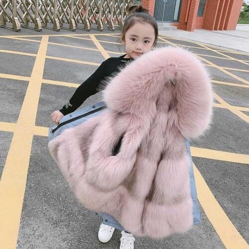 -20 Degee 4 6 8 10 12 Years Children Kids Girls Furs Hooded Coats Outerwear Winter 2020 Jackets Long Parkas Teenage Warm Outfits