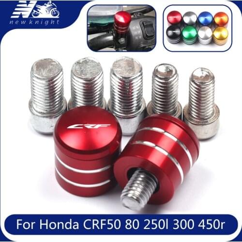 For Honda CRF50 80 250l 300 450r 1000l 1100 Mtorcycle Aluminum Rearview Handlebar Mirror Bolt Screws Mount Adapter Accessories