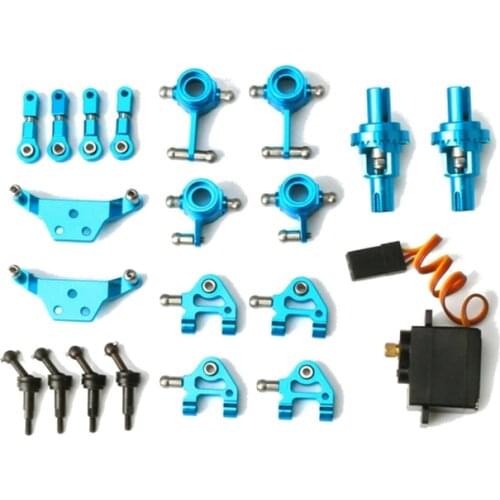 For Wltoys P929 P939 K969 K979 K989 K999 1/28 RC Car Metal Upgraded Parts Steering Cup Swing Arm Shock Absorber Plate Set