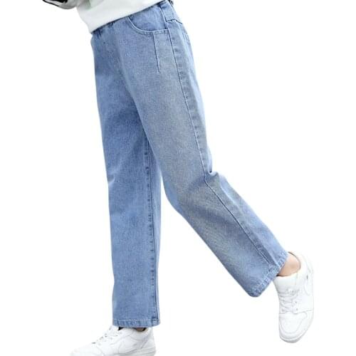 Jeans For Girl Solid Color Girl Jeans Spring Autumn Childrens Jeans For Boys Casual Style Childrens Clothing 6 8 10 12 14