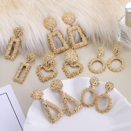 KINFOLK Fashion Statement Dangle Earrings For Women Gold Vintage Drop Earring Studs Earings Geometric Trendy Jewelry 2020