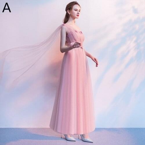 Beauty Emily Sexy V Neck Pleated Bridesmaid Dresses 2019 Elegant Dust Pink Floor Length Wedding Guest Dress with Appliques