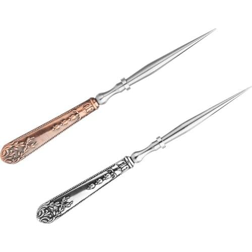 LMDZ 1 Pcs of Retro Round Hole Red Ancient Silver Awl 12cm Red Ancient Awl and Silver Awl Tool for DIY Embroidery Sewing Craft