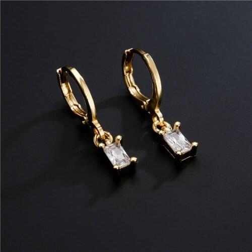 Fashion Jewelry Retro Charms Women Female Drop Crystal Earrings Original Design Earring Square Earrings Color Drop Earrings