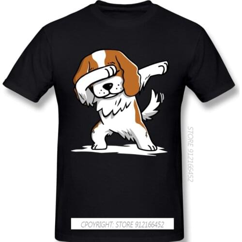 Dabbing Cavalier King Charles Spaniel Novelty Short Sleeve Mans T-Shirts For Men Plus Size Men 100% Cotton Tee Streetwear