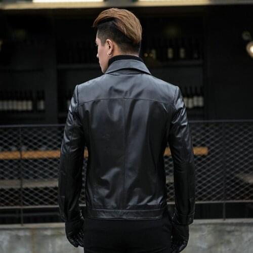 Spring New Genuine Leather Jacket Men Top Brand Business Slim Fit Sheepskin Outerwear Street Casual Real Leather Short Coat
