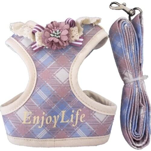 Enjoy Life Adjustable Vest Small Dog Cat Halter Harness Lead Breathable Cloth Chest Strap For Dogs Pet Puppy Supplies