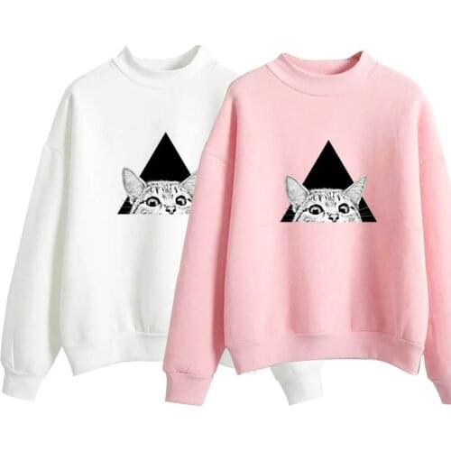 New Style for Autumn and Winter Candy Color Lovers Triangle Cat Head Back Print Pattern All-match Cool Collar