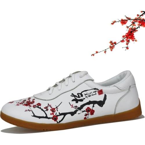 Tai Chi Shoe, Ox Tendon Soft Bottom Cowhide Really Cowhide Head Layer kung fu shoes, Plum Blossom martial art Shoe