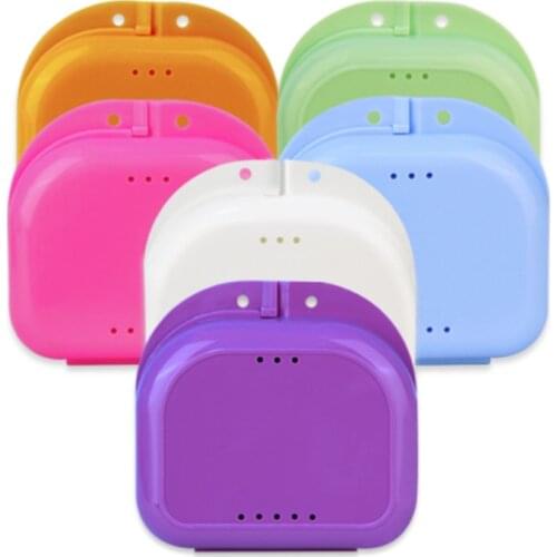 Organzier Teeth Box Denture Storage Box Case Dental False Teeth Appliance Container Orthodontic Mouth Guard Plastic Storage