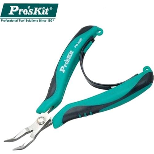 PM-396I ProsKit Original Stainless Steel AISI420 Bent Nose Plier Wire Wrapping Beading Jewelry Wire Wrapping