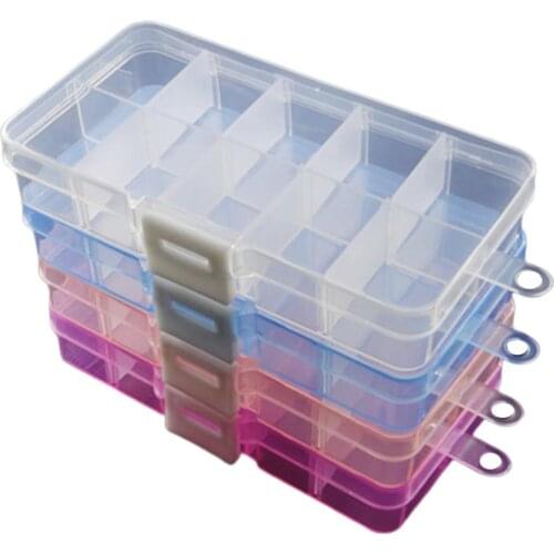 Practical 10 Compartments Jewelry Earrings Rings Transparent Plastic Storage Box Organizer Container Jewelry Storage Box for ear