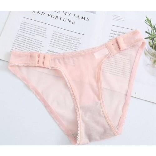 Sexy Lingerie Fashion Girl Underwear Women Cotton Transparent Mid-waist Underwear Girls Sexy Mesh Seamless Ladies Briefs