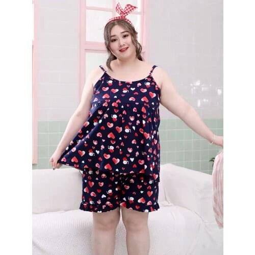 5XL super size suspender shorts pure cotton cute pajamas home service