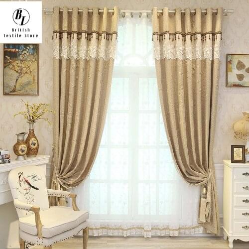 Modern Minimalist curtains for Living Room Bedroom Upscale Chenille Shade Solid Color Curtain Left and Right Biparting Open