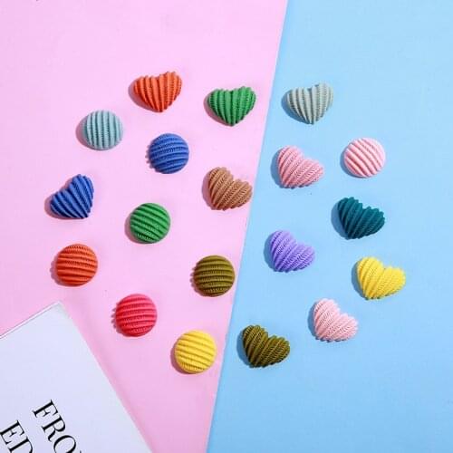 10Pcs Candy Colors Heart Round Shaped Nail Rhinestones Flatback Resin Gem Stone For Manicure UV Polish Decoration Glitter Charms
