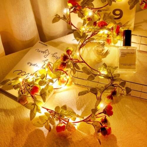 2.2M 30LED Green Leaves Flower Shape Fairy String LED Light Warm Light Green Leaf Lamp Garland Bulb Home Holiday Decor