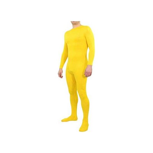 Unisex Yellow Spandex Zentai costume dancewear Unitard Bodysuit leotard No Hood & Hands