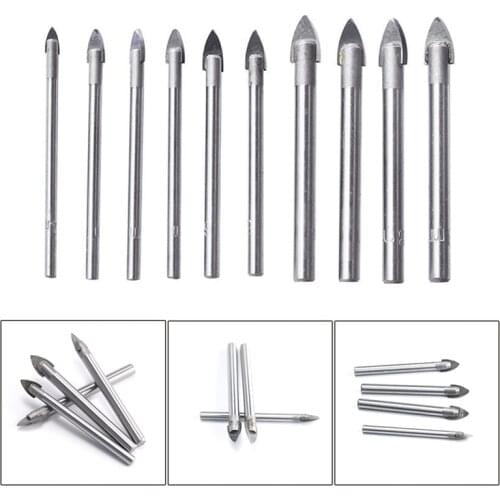 Mirror Ceramic Marble Tile Glass Drill Bit 3-6 mm Drill Bit For Glass Plastic Tile Ceramic Carbide Triangle Spear Point Head