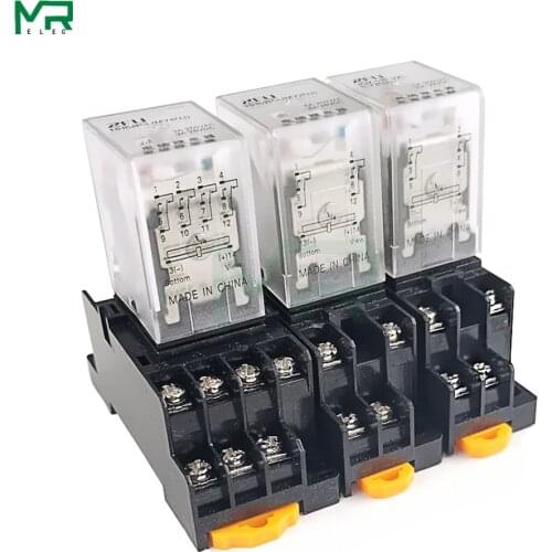 1Set High-quality MY4NJ MY2NJ LY2NJ small Electromagnetic relay ZFU DC12V DC24V / AC220V Coil DPDT 8 Pin/ 14 Pin