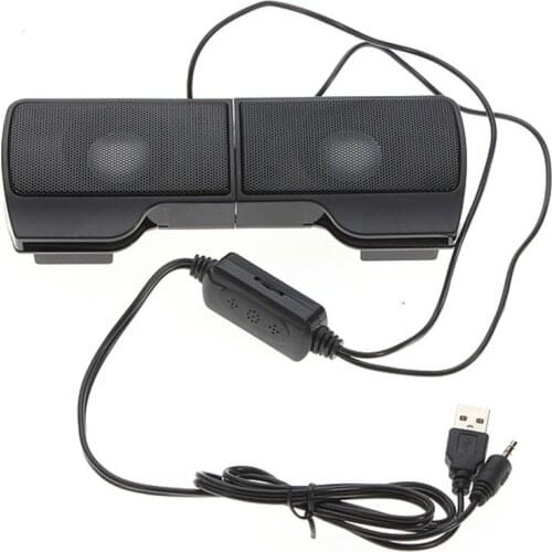 1 Pair of Mini Portable USB Stereo Speakers for Laptop Mp3 Mobile Phone Music Player PC Belt Clip