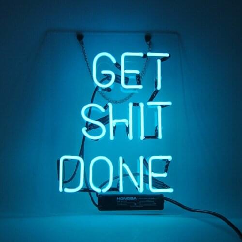 14"X7" Get Shxt Done Acrylic Custom Neon Light Lamp Sign Beer Bar Handmade Real Glass Decorate Home Wall Room Decor Club Bedroom
