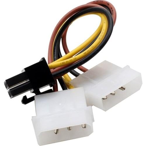 2 IDE Dual 4pin Molex IDE Male to 6 Pin Female PCI-E Y Molex IDE Power Cable Adapter Connector for video cards
