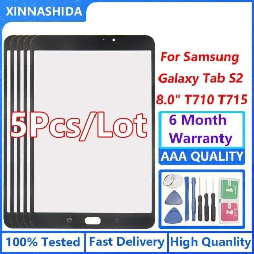 5pcs/lot For Front Screen For Samsung Galaxy Tablet Tab S2 SM-T710 T710 T715 SM-T715 Touch Panel Glass Digitizer Replacement