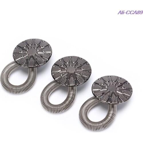 6pcs/lot Metal Adjustable Waist Extender Pants Stretch Button Instant Fix Metal Elastic Expander New