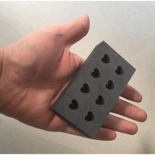 8 Heart Shape Graphite Ingot Crucible Mold Crucible Bar, Gold Silver Copper Alloy Melting Casting Mould, Easy to Use