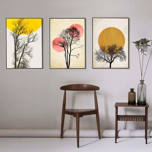 Abstract Poster Minimalist Canvas Painting Yellow Circle Prints Nordic and Posters Wall Art Pictures for Living Room Home Decor