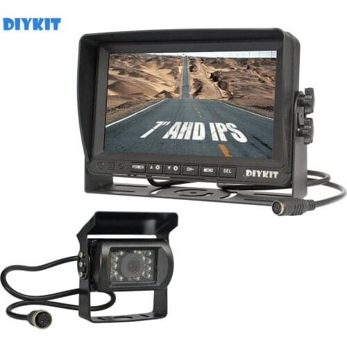 DIYKIT AHD 7" IPS Car Monitor Rear View Monitor Waterproof IR Night Vision 1080P AHD Backup Car Camera
