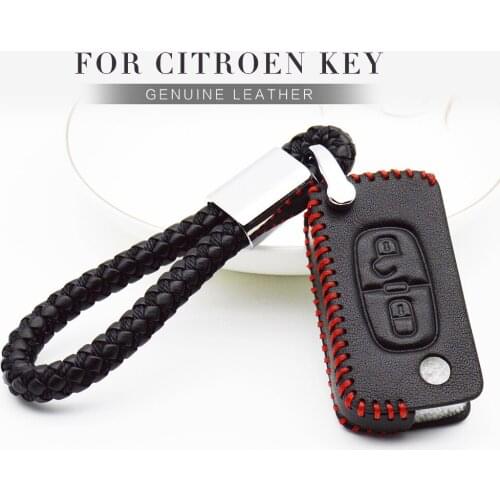 Real Leather Car Key Case Cover for Citroen C3 C4 Picasso Ds3 C1 C2 C6 C5 X7 Aircross C8 C4l Ds5 Berlingo Key Chain Accessories
