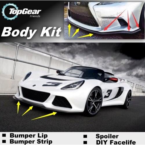 Bumper Lip Deflector Lips For Lotus Exige S 240 / 260 / 265E / GT3 Front Spoiler Skirt For TopGear Tuning / Body Kit / Strip