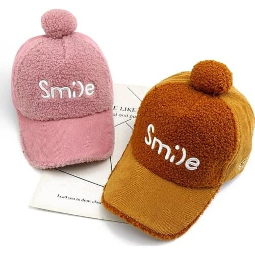 Baby Baseball Caps Baby Girl Boy Autumn Winter Hat For Kids Warm Children Toddler Caps Bonnet Enfant Childrens Wool Pompom Cap