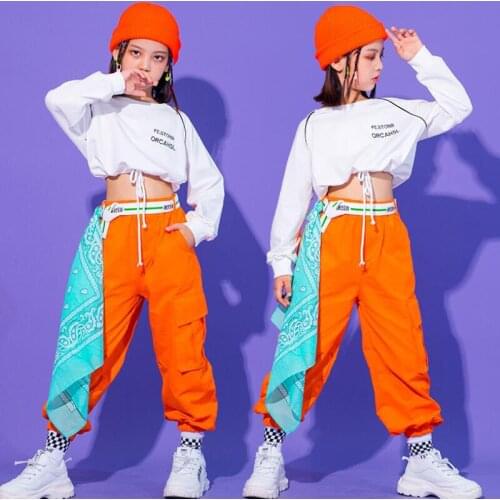 Girls Boys Jazz Dance Costumes Outfits Sweatshirt Crop Tops Jogger Pants Party Wear Kids Carnival Hip Hop Dancing Clothes