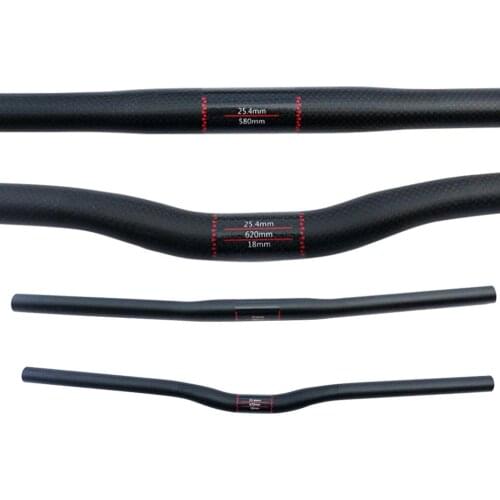 FCFB NO LOGO Ultralight 3K matte Full Carbon Mountain Bike Bicycle Handlebar 25.4mm Carbon MTB Flat Rise Handlebar